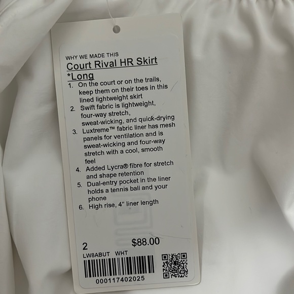 Lululemon Court Rival HR Skirt Long - Picture 2 of 4